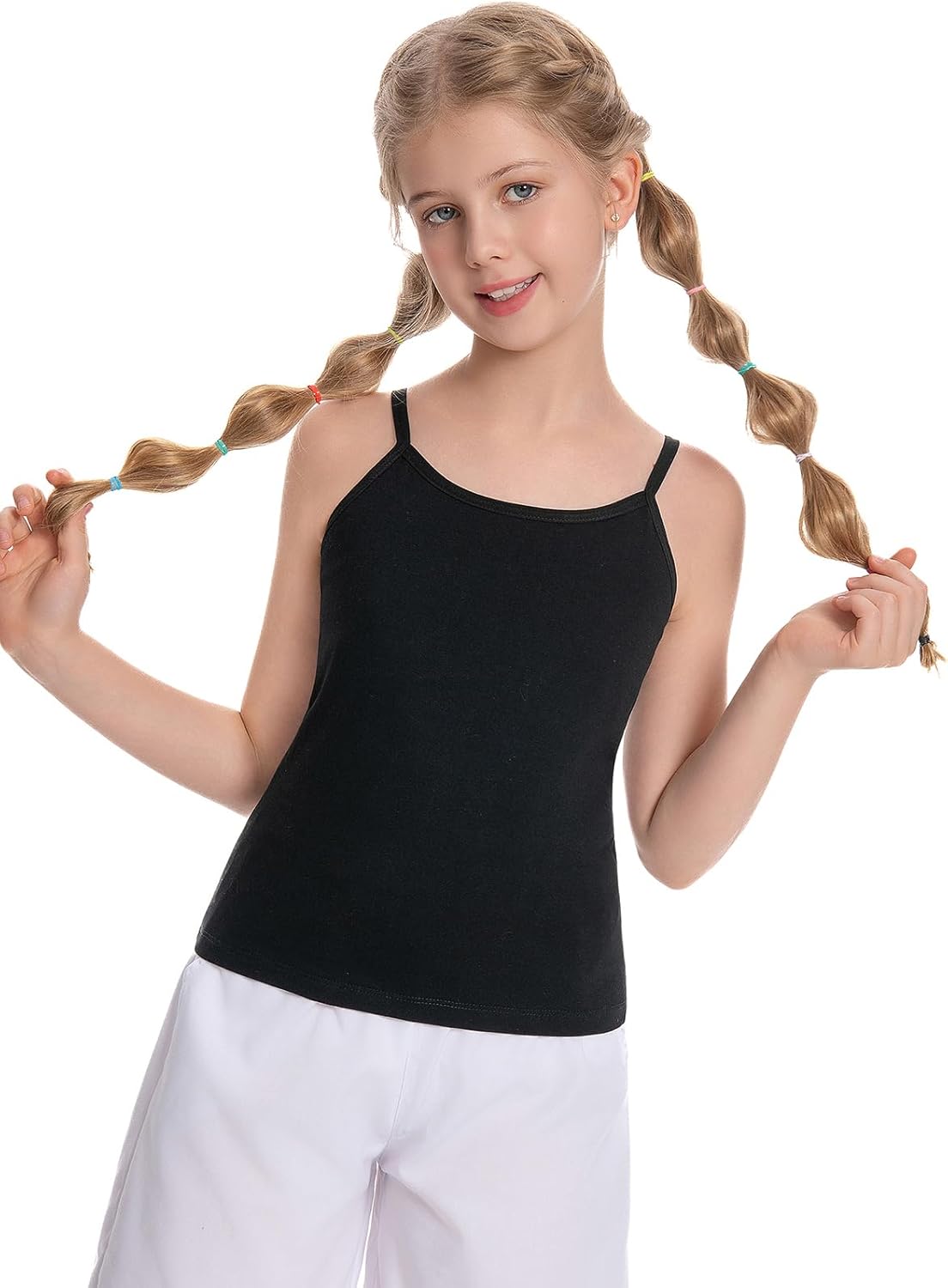 Ullnoy Training Bras for Teens Girls Breathable Undershirts Size 6-12 Girls Camisole Undershirts with Shelf Bras Tank Top