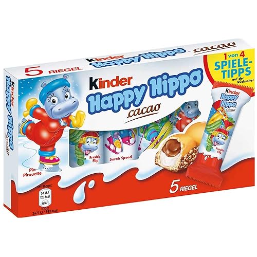 Kinder Galletas de crema de cacao "Happy Hippo" paquete de 5 galletas