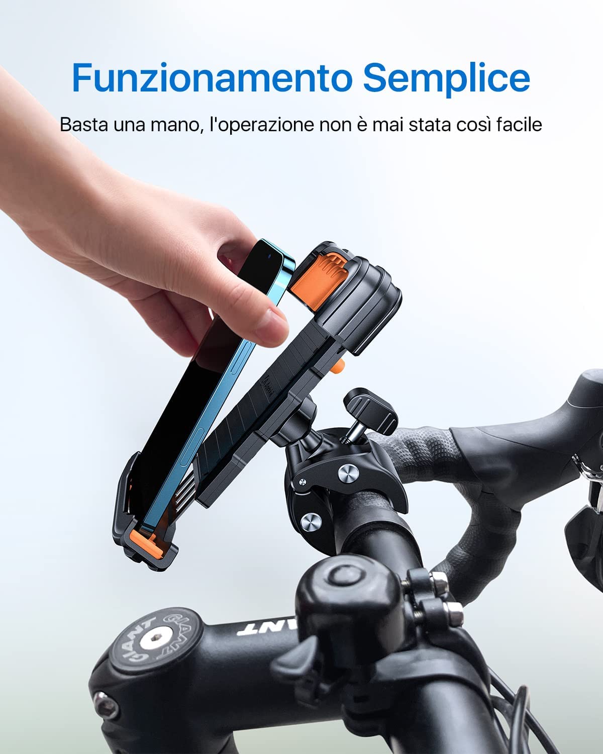 andobil Handyhalterung für Fahrrad, kompletter Schutz: Handyhalter für Motorrad, Universal-Fahrrad, Quad-Lock, für iPhone 13 12 11 Samsung S21 S20 4.7-6.8 Zoll Smartphones (Orange) Elektronik & Foto