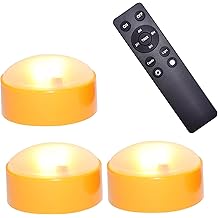 CANDLE CHOICE Halloween Pumpkin LED Lights with Remote and Timer Bright Flickering Battery Operated Jack-O-Lantern Electric Flameless Candles for Halloween Decorations Pumpkin Decor 3 Pack Orange