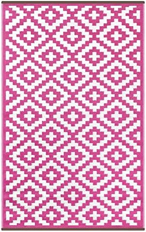 GD Home Lightweight Indoor/Outdoor Reversible Plastic Rug - 120 x 180 cm Grey/White