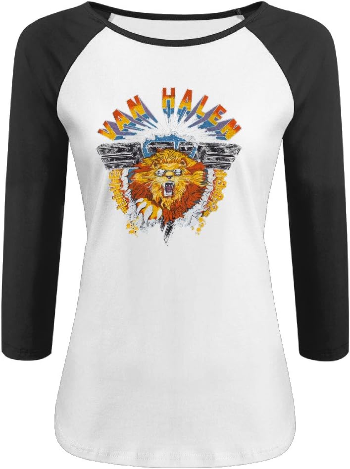 Women's Van Halen Logo Half Sleeve Baseball Jersey Fashion Fitted Shirts
