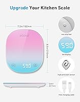 Vista 6 de arboleaf Báscula de alimentos recargable, básculas digitales de peso gramo y onzas, báscula de cocina digital, báscula de medición inteligente