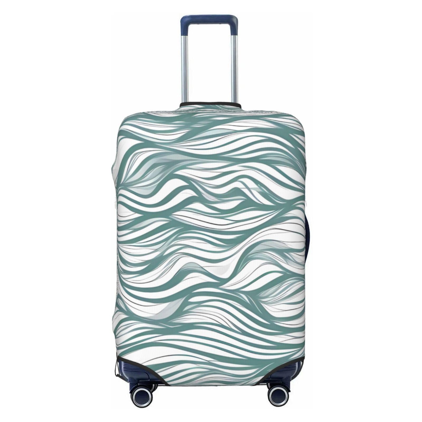 Housse de bagage extensible rayures vertes ondulées - 8
