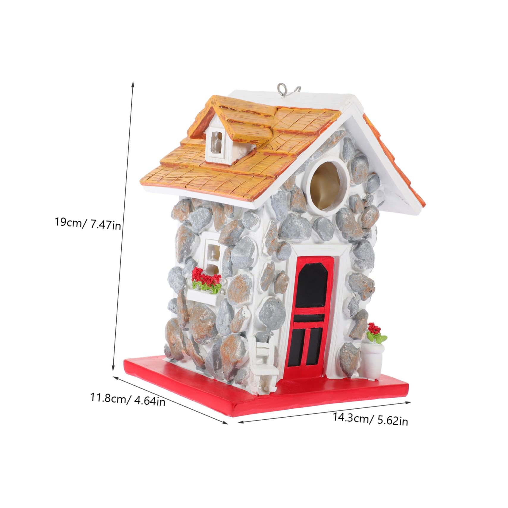 Robustes Kunstharz-Vogelhaus zum Aufhängen Garten, dekorative Nesthütte aus Stein, die einen sicheren Unterschlupf Nistplatz bietet. Vogelhaus-Ornament im Freien für den Naturschutz und