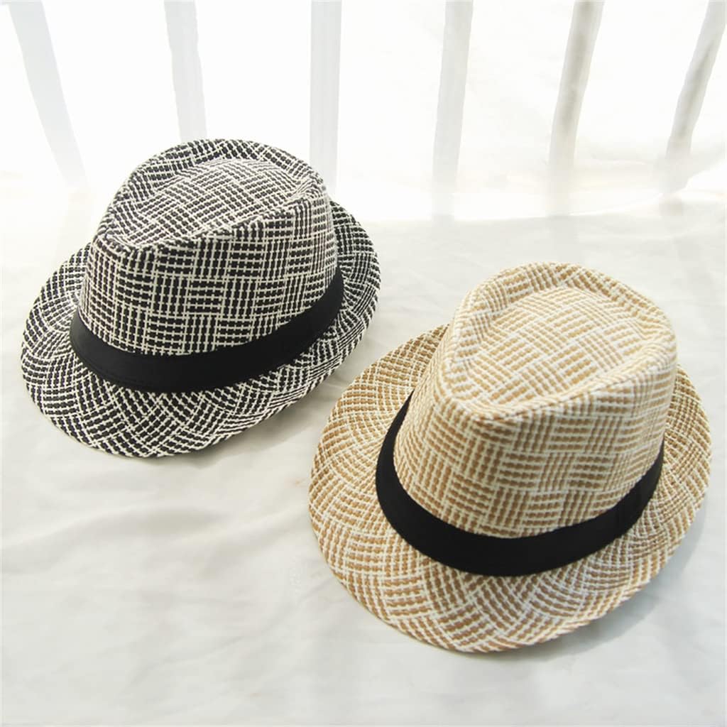 HBJWOV Hat Male Short Brim Bowler Hat Hat Korean Casual British Retro Walk Bar Jazz Hat(E)