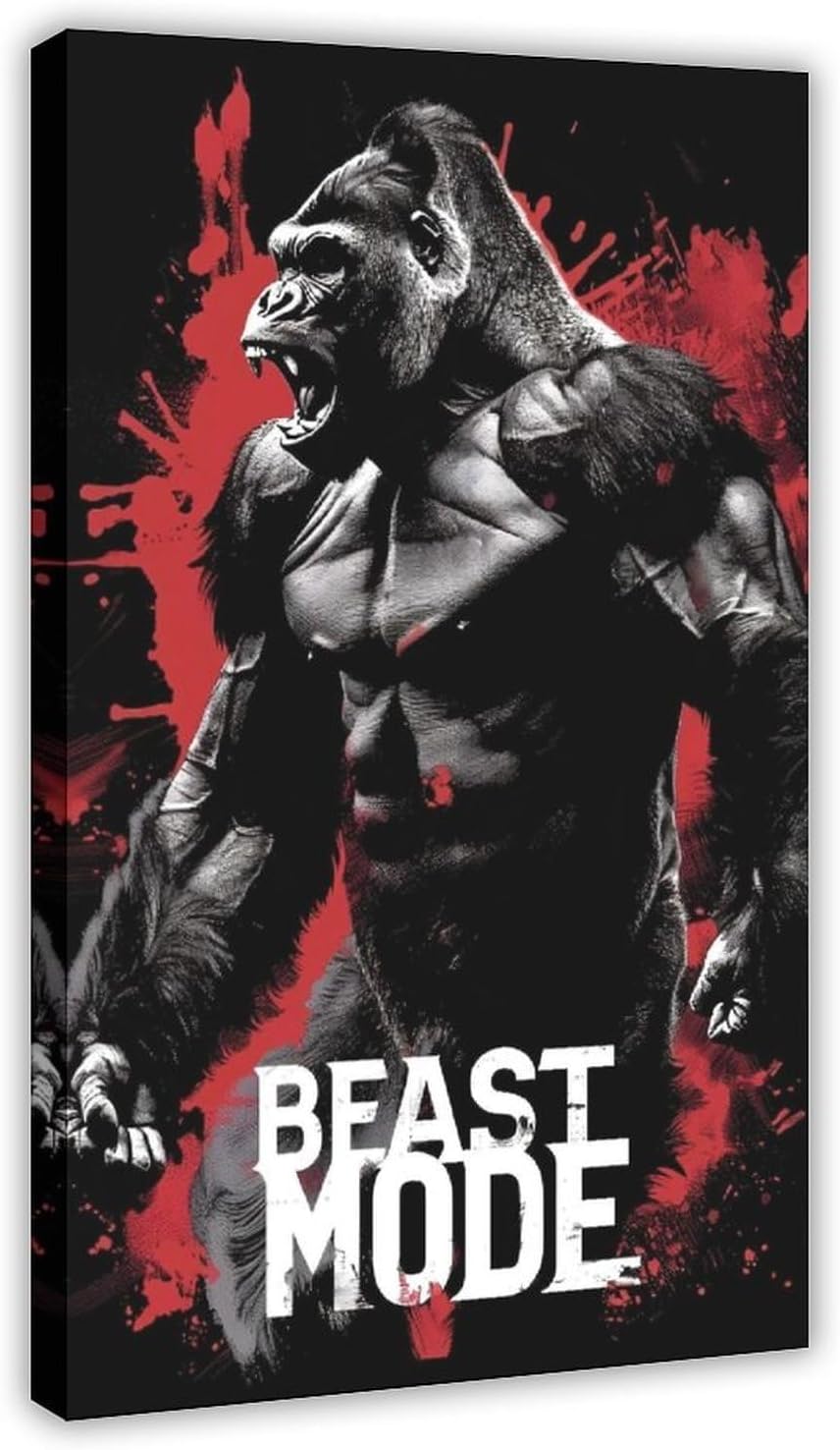 Gorilla Beast Mode Poster Canvas Poster Bedroom Decor Landscape Office Room Decor Gift 12x18inch(30x45cm)