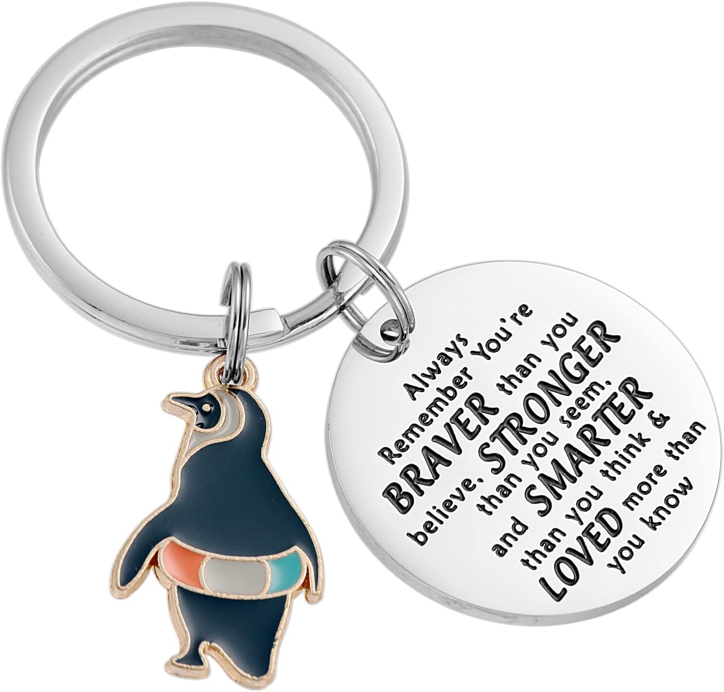 Penguin Gifts Keychain Uplifting Penguins Gift For Penguin Lovers Inspirational Keyrings Penguins Keychain