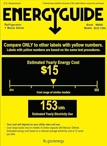 Miniatura 9 de WANAI Refrigerador pequeño con congelador de 3.5 pies cúbicos, mini refrigerador con congelador en la parte superior, doble puerta, pequeño