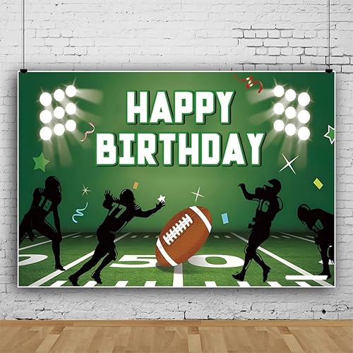 Miniatura 4 de DORCEV Fondo de fútbol americano de 20 x 10 pies, tema de fútbol americano para niños, decoración de fiesta de cumpleaños, telón de fondo, rugby,