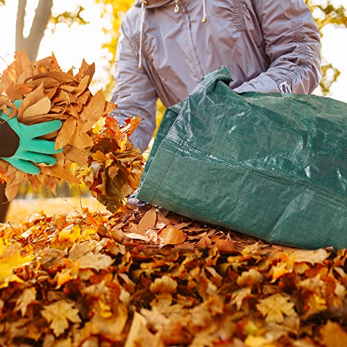 Wisetool 3-Pack 32 Gallons Garden Bags, Heavy Duty Reusable Yard Waste Bags With Gardening Gloves For Lawn Yard Pool Plant Trash Trimming Gardening Containers #TOP6