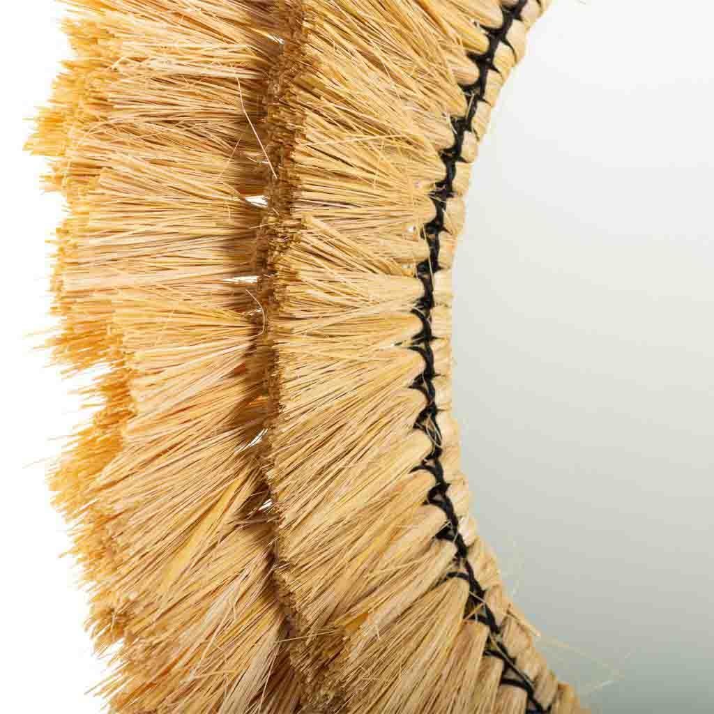 WANDERLUST DECO Espejo Redondo de Fibra Natural Marrón 57x57x6