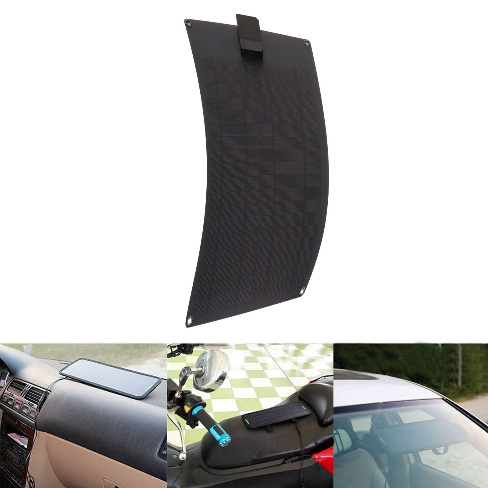 Kit de Panel Solar Portátil de 18 V, 12 V, 5 W, Impermeable, para Coche, Barco, Panel Solar Monocristalino, Cargador de Batería, Módulo de Mantenimiento para Baterías