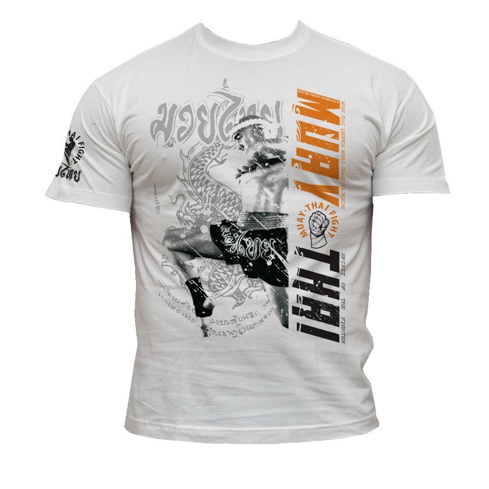 Dirty Ray Men's White Martial Arts Muay Thai Short Sleeve T-Shirt K71