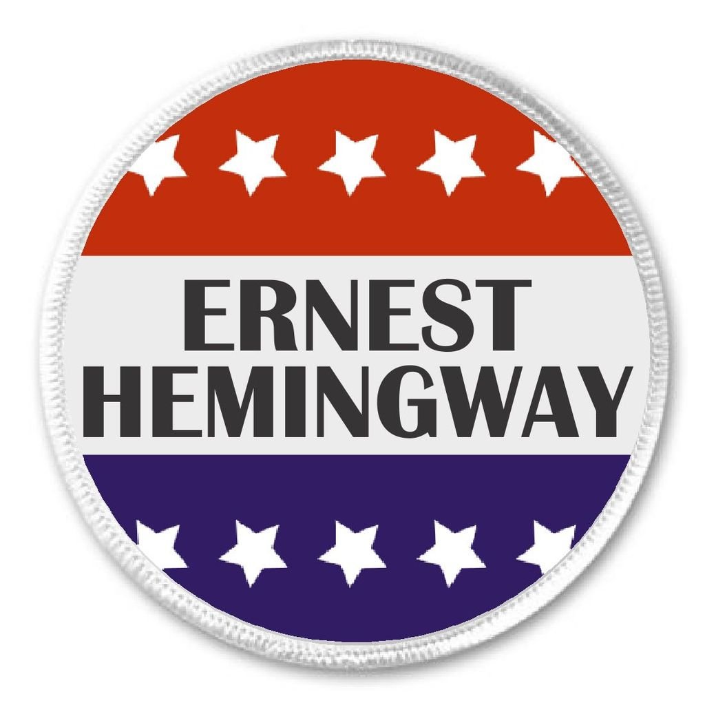 Ernest Hemingway Red White Blue Stars 3" Sew On Patch American Hero