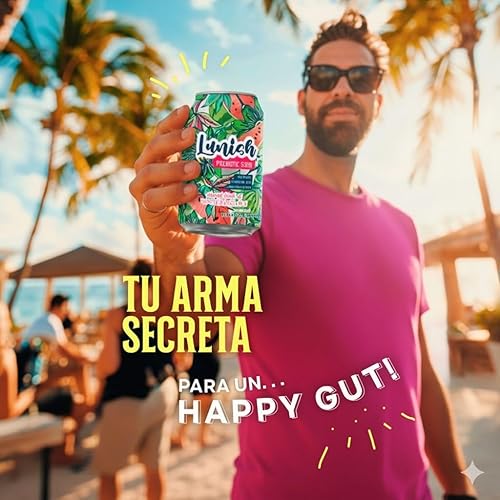 Miniatura 7 de Lunish Refresco prebiótico, piña sabor piña, amigable con el intestino y refrescante, con ACV y 0.14 oz de fibra prebiótica, 20 cales, paquete de 12