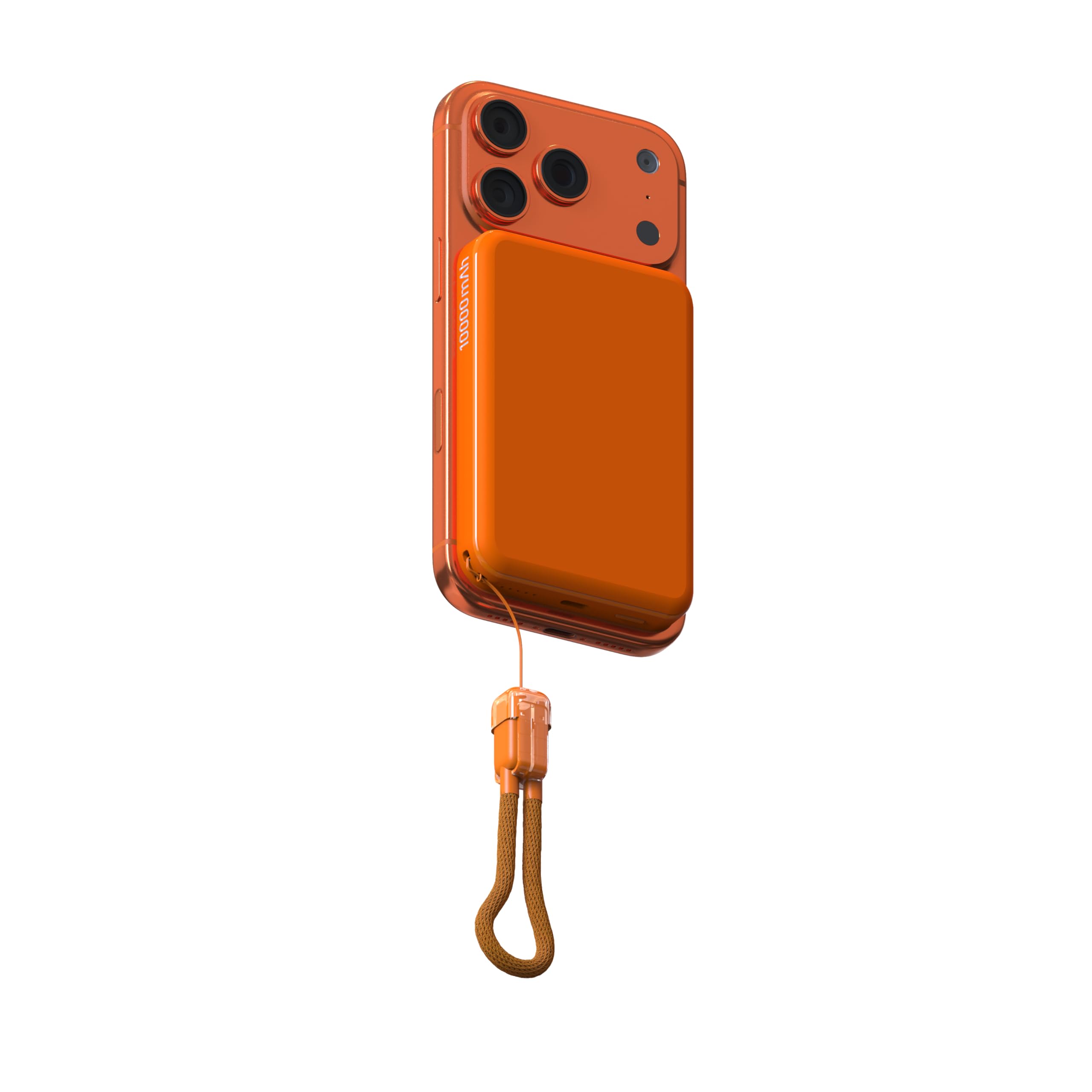 Phonokart ARC 10000mAh MagSafe Power Bank, Wireless Magnetic Fast Charging, USB-C Portable Charger, Compact Battery Pack for iPhone & Android (Orange)-image-3