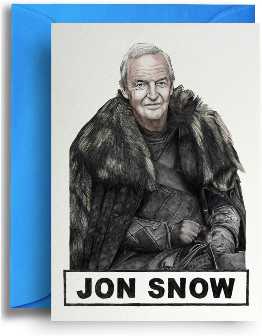 Modern Funny Stylish Greeting Card Blank Inside for Any Occasion Game of Thrones Jon Snow Design