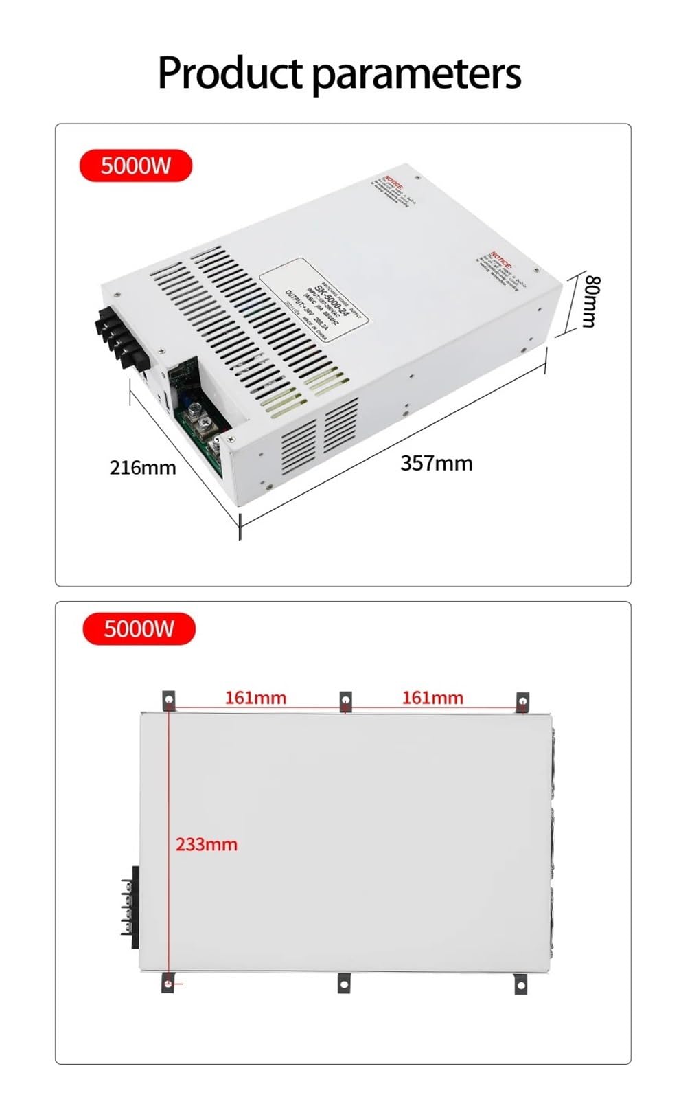 Zasilacz impulsowy 5000 W 110 V/220 V/380 V AC/DC 0-220 V Regulowany konwerter transformatorowy (0-72 V 0-69,4a, 100-120 VAC)