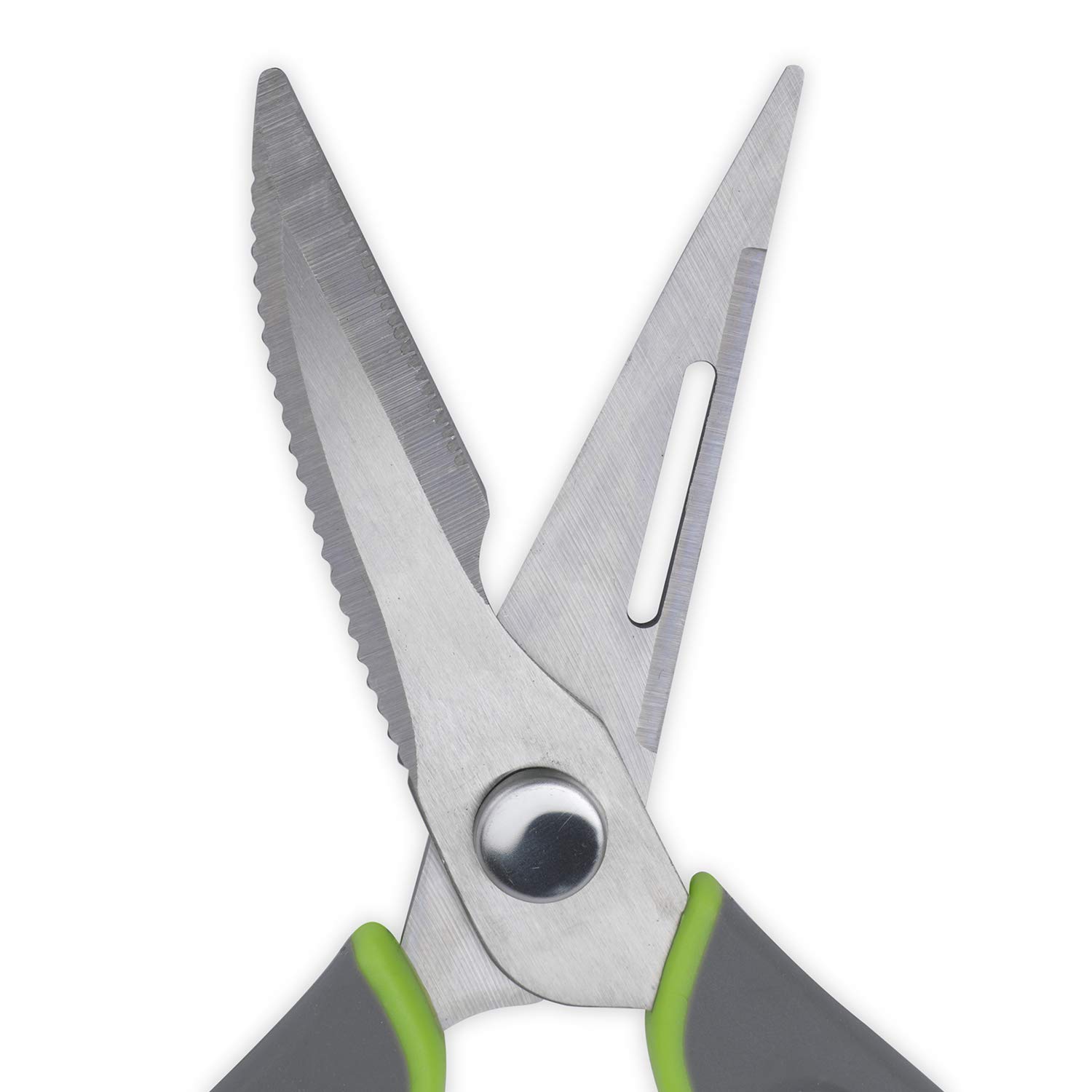 NFI essentials Kitchen Scissor 10 in 1 Mighty Shears Multipurpose Stainless Steel Cooking Scissor Knife/Cutter Peeler Opener (Y112) 4