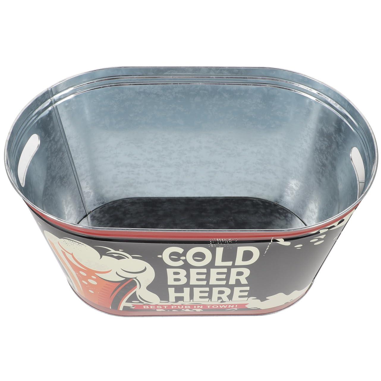 Ipetboom Cubo Metálico Grande para Hielo con Asa Resistente Arañazos y Abrasión para Enfriar Cerveza Vino y Bebidas Fiestas Campamentos y Bares