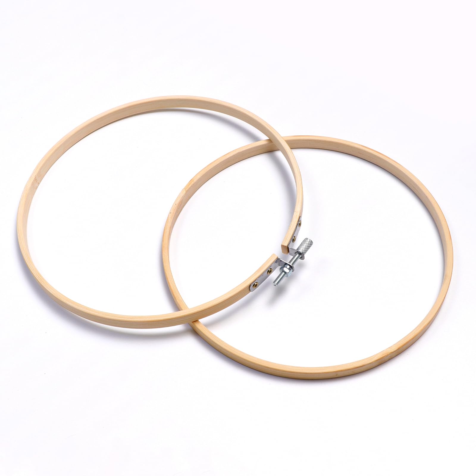 Hodeacc 16 Pack 7 Inch Mini Bamboo Circle, Embroidery Hoop Cross Stitch Hoop Ring for DIY Art Craft Mobile Phone Sewing in use