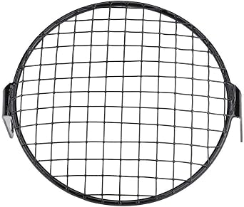 Universal Motorcycle Headlight Cover Mask 7" Motorcycle Headlight Grill Mesh Protector Guard Cover Motorcycle Vintage Decoration, Black
