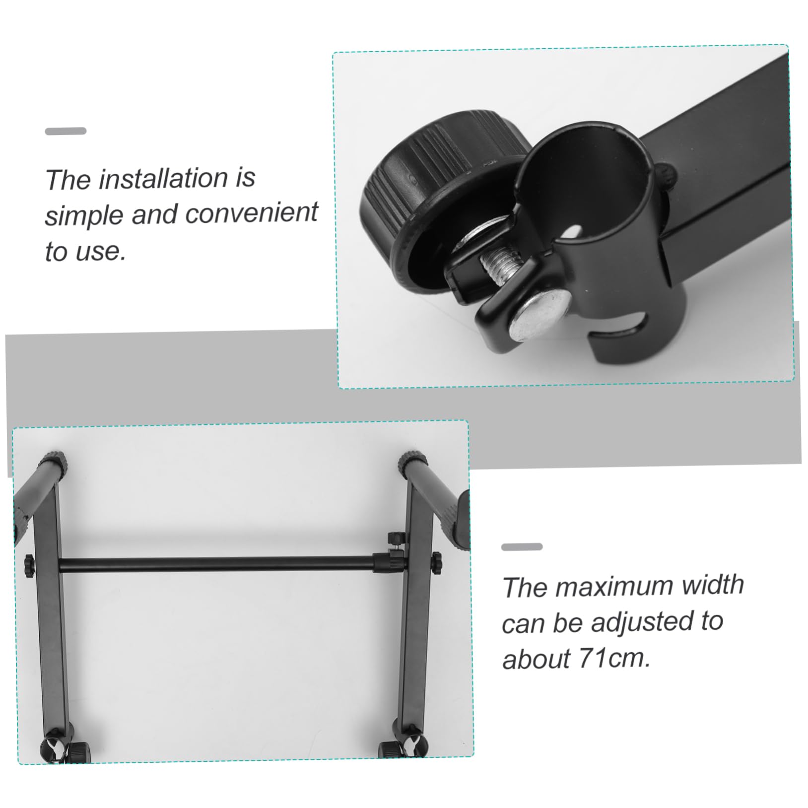 IMIKEYA Sturdy Electric Organ Supporter Two Tier Keyboard Rack Non-slip Design Random Style