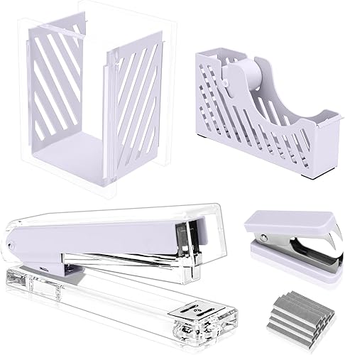 MEGREZ Kit de grapadoras de escritorio, grapadora de metal acrílico con 1000 grapas, juego de suministros de oficina con dispensador de cinta, disponible en Yaxa Venezuela