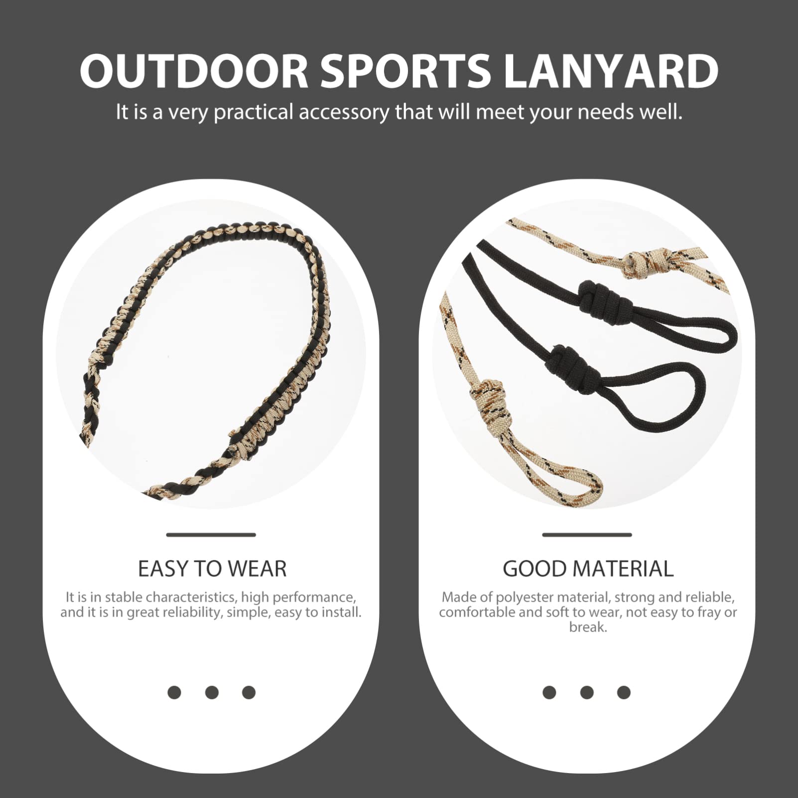BESPORTBLE 3 Stücke Pfeife Seile Lanyard Polyester Hängen Seil für Wandern Camping Ausrüstung
