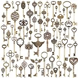 KeyZone Wholesale 69 Pieces Large Antique Bronze Vintage Skeleton Mixed Key Charms Necklace Pendant for DIY Jewelry Making
