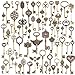 Keyzone Wholesale 69 Pieces Large Antique Bronze Vintage Skeleton Mixed Key Charms Necklace Pendant for DIY Jewelry Making