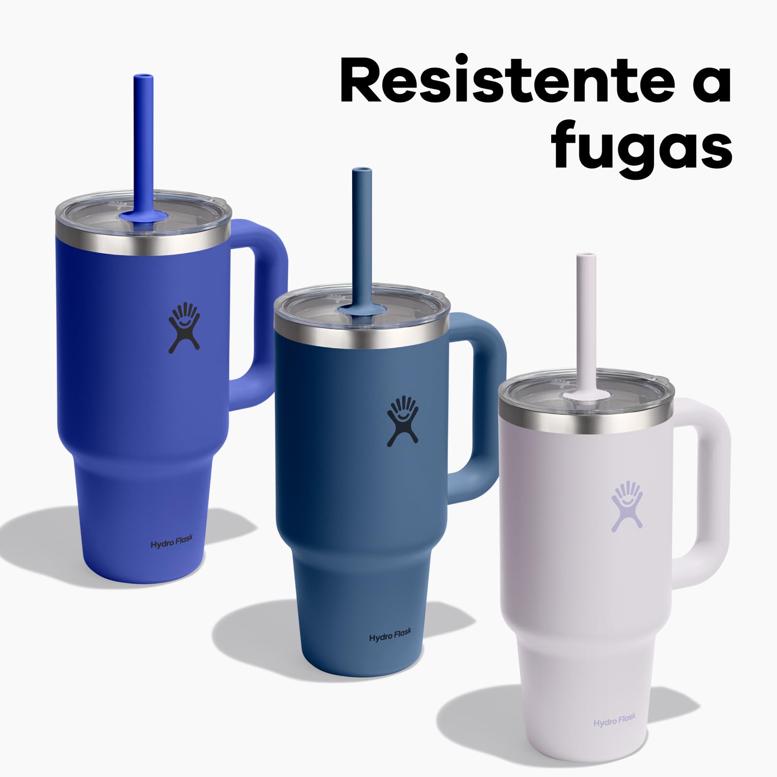 Hydro Flask – Travel Tumbler 710 ml (24 oz) Con tapa de presión con popote transparente – Acero inoxidable – Aislamiento al vacío de doble pared – Resistente a salpicaduras – Shale Gray