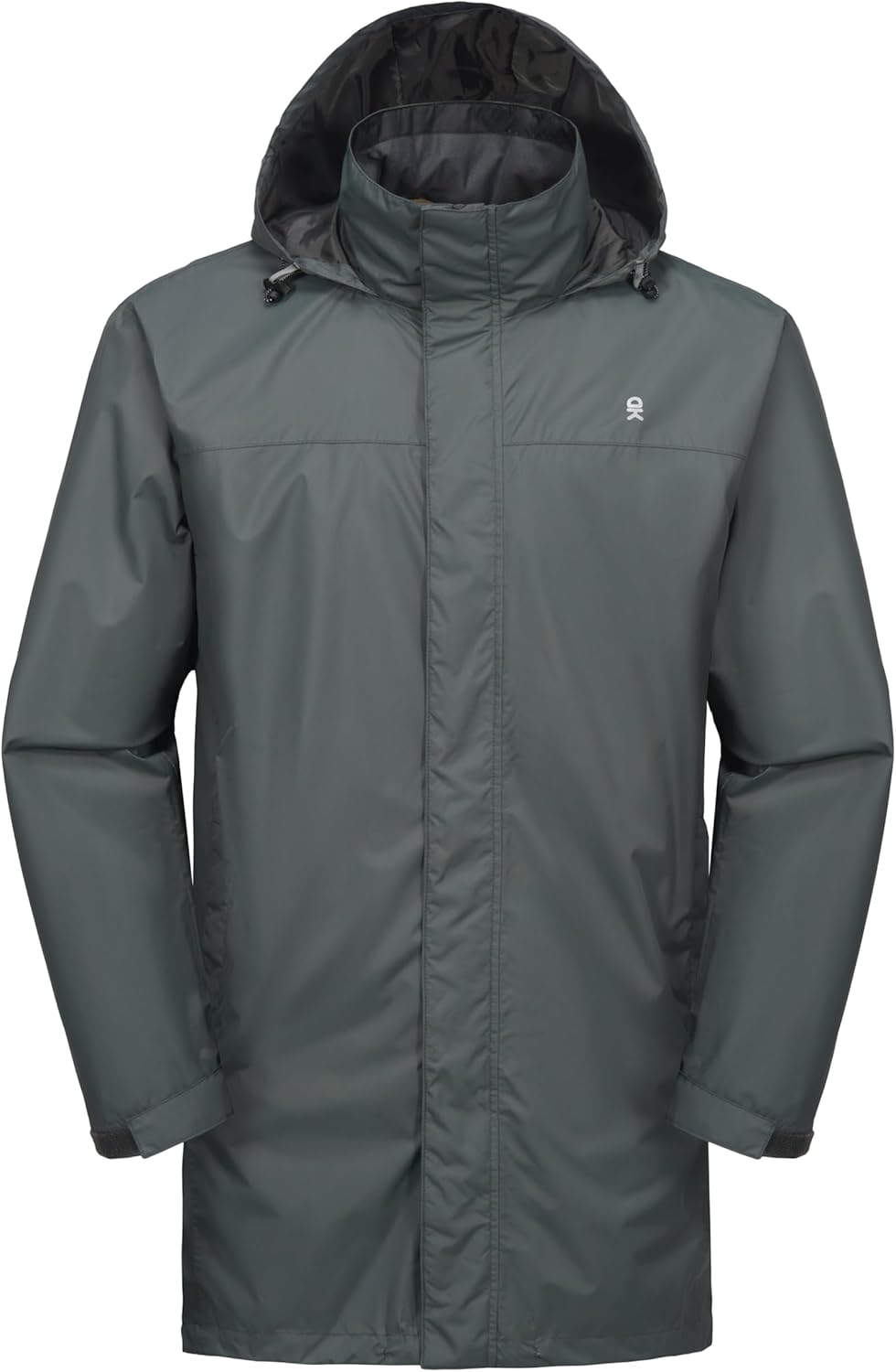 Little Donkey Andy Men's Long Waterproof Rain Jacket with Hood Lightweight Rain Shell for Hiking - Image 2