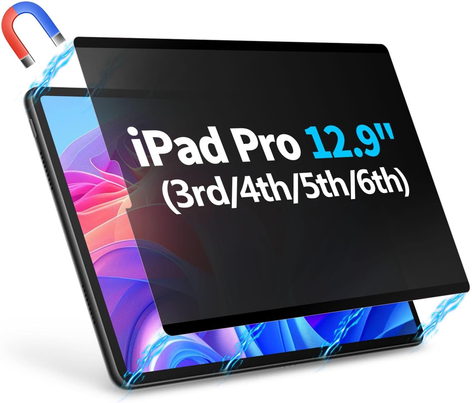 Privacy Screen Protector for iPad Pro 12.9inch 3rd/4th/5th/6th Gen(2018-2022) Anti-Spy Anti Glare Blue Light Filter Easy Installation Screen Protector Bubble Free