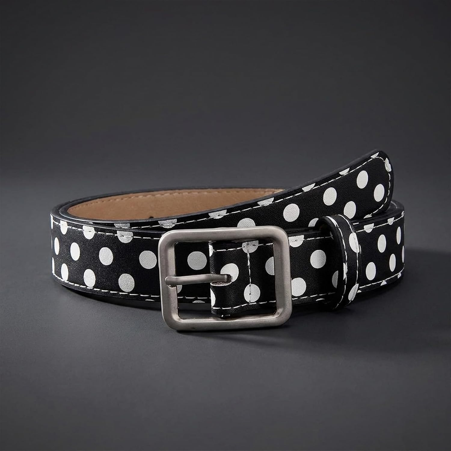 Playful Belts Black White Polka Dot Design Charming Belt 2000s-inspired 90s Grunge Nostalgic Kawaii Streetwear Vintage Retro Trendy Stylish Chic Casual image 5