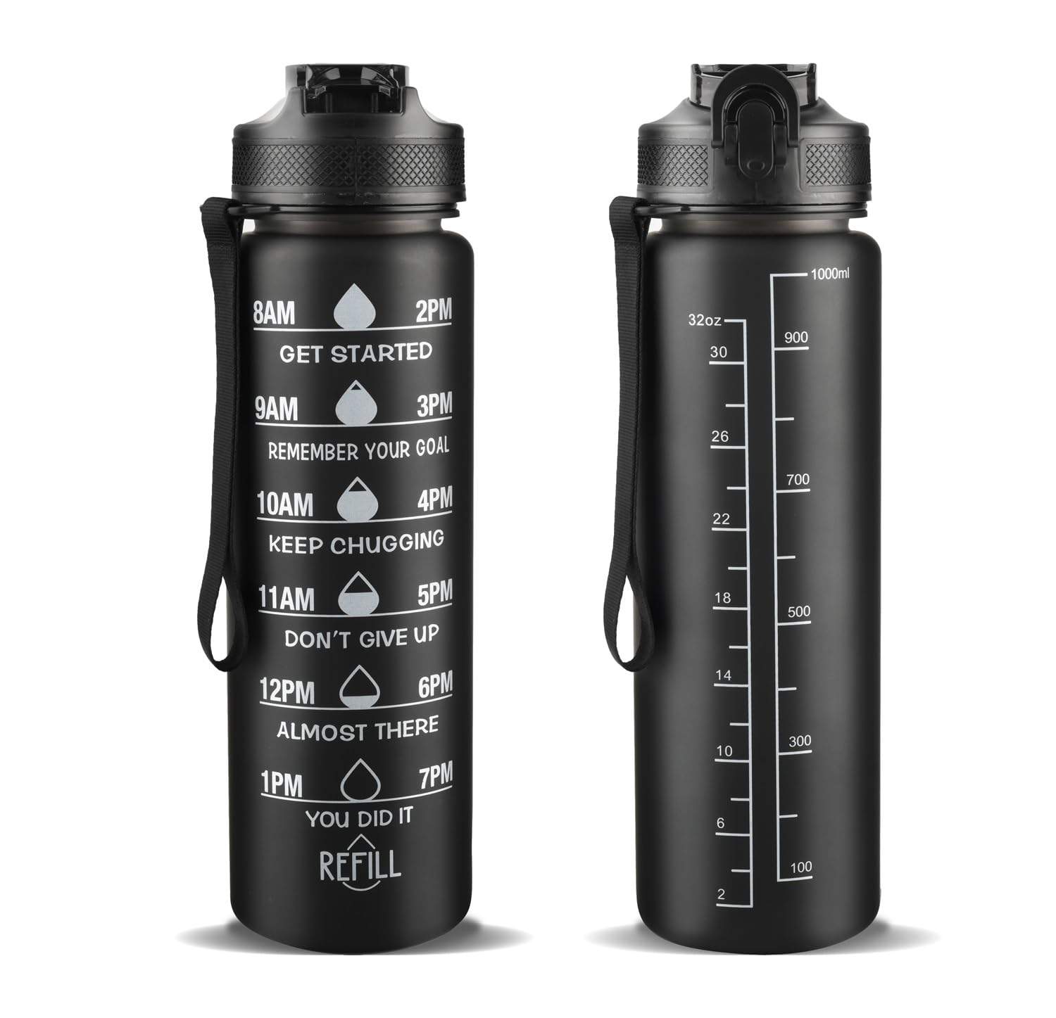 RichAxis Motivational 1L Water bottle Sipper water bottles for adults and kids plastic bottle for home, gym, office, school and college (Black-1L) (B0CZPGCZLY) Amazon Price History, Amazon Price Tracker