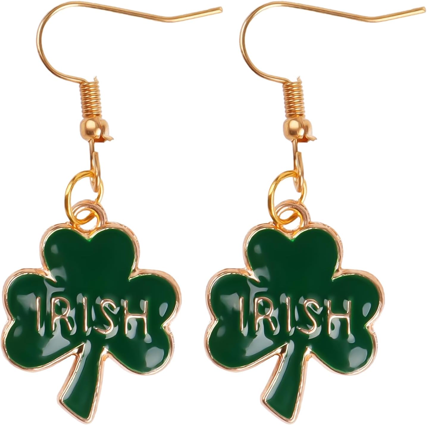 St Patricks Day Earrings, Green Shamrock Dangle Earrings for Women, St. Patrick's Day Accessories Good Luck Hoop Earrings