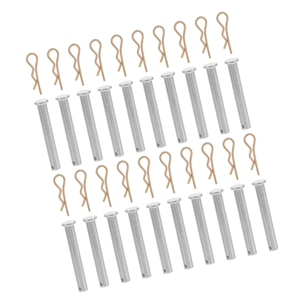 Goupilles d'échafaudage en acier argenté avec clip de fixation précise pour structure | Lot de 20
