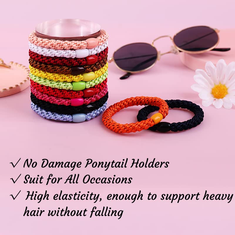 8 Pieces Girls Hair Bobbles Pack of 8 Multicoloured Elastic Bands Hair Bands Elastic Hair Bands Style 9, Mixed color, Style 9 - Image 2