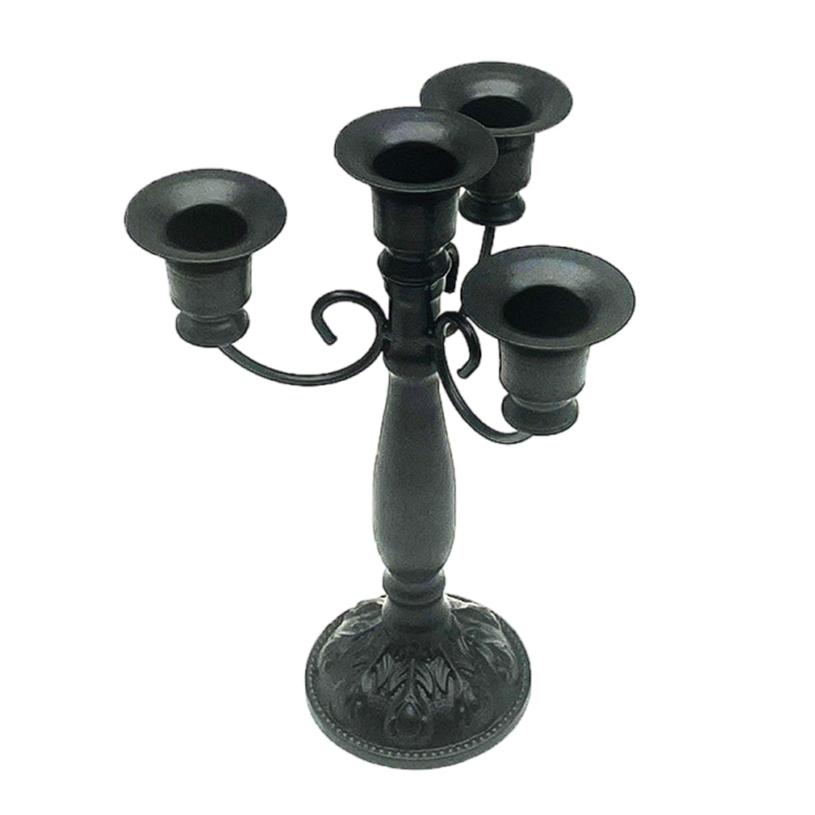 Xinsheinelry Metal Candelabra Vintage Baroques 4 Arms Candlestick Holder for Candlelight Dinner and Table Centerpieces Decoration Iron Candlestick
