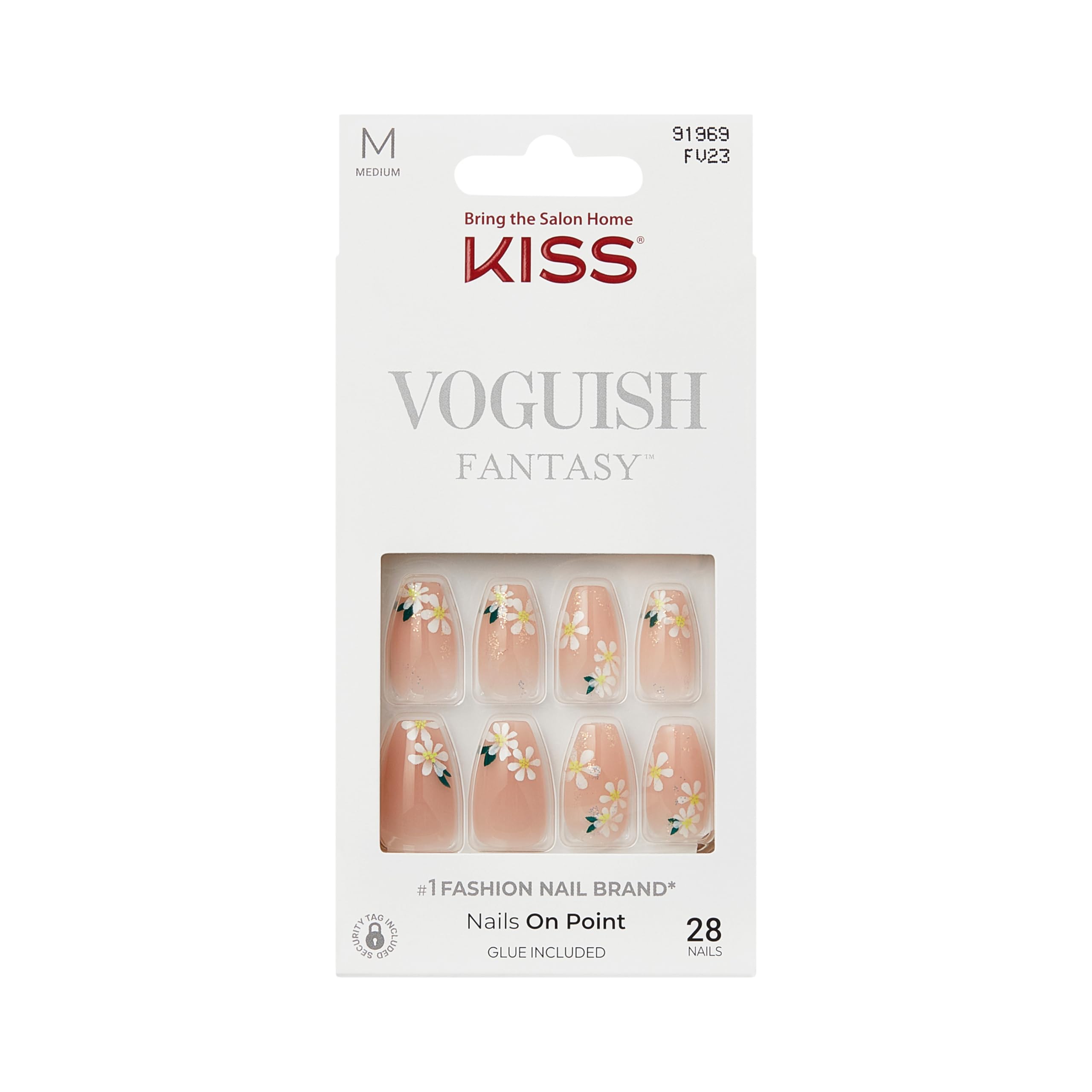 KISS Press-On Nägel, Voguish Fantasy – Heller Nude-Ton, Coffin-Form, mittellang