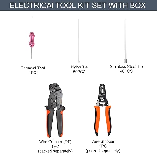 Miniatura 3 de DT Deutsch Kit de conectores de 2, 3, 4, 6, 8, 12 pines, conector eléctrico impermeable gris, #16 contactos estampados, herramienta de extracción de