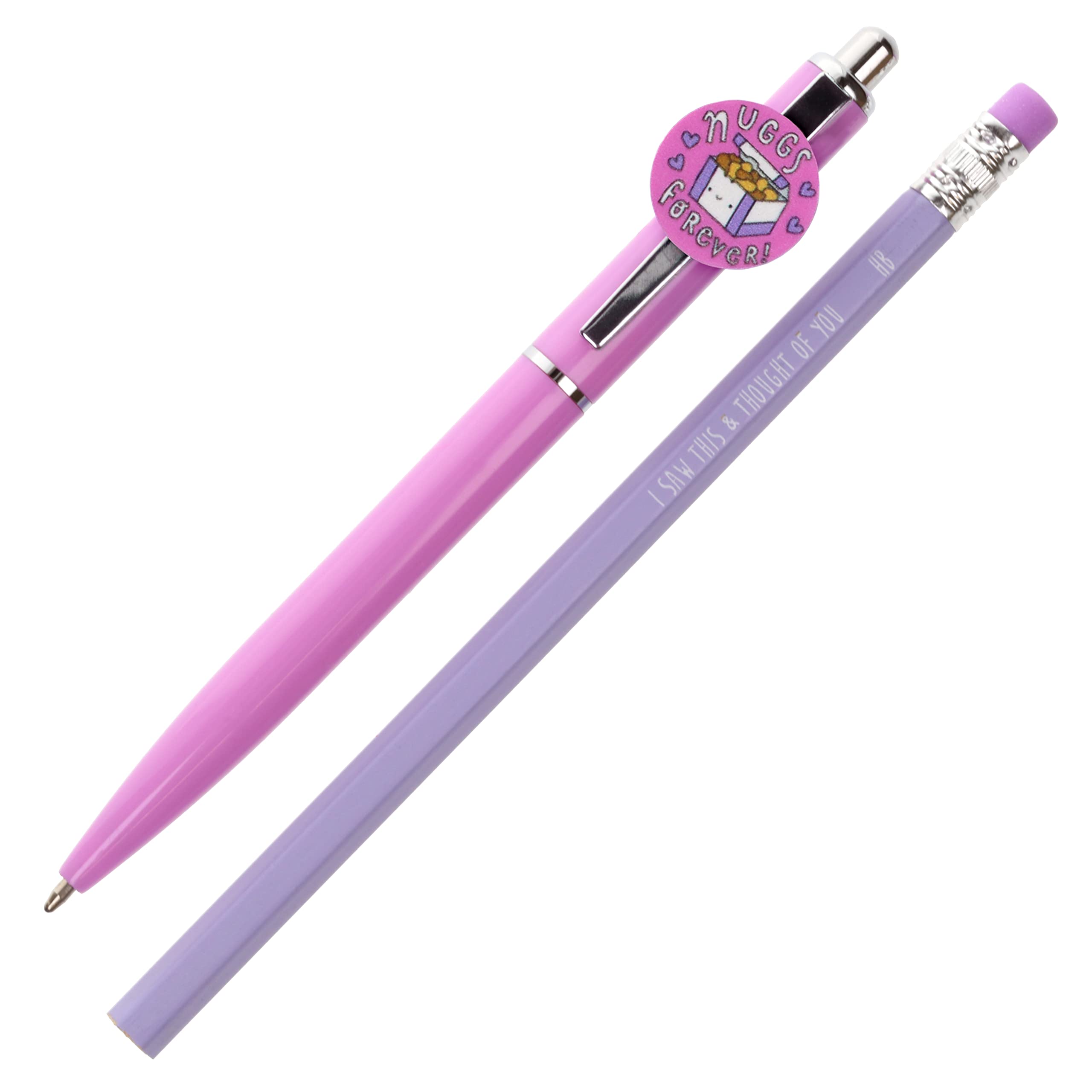 Stands Out, Supplying Outstanding Gifts Nuggs Forever Chicken Nuggets Pen and Pencil Set Kids Charm Topper School Stationary Kits Gift