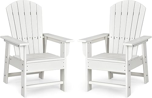 Giantex Adirondack - Silla de patio de polietileno de alta densidad para niños, silla de césped con respaldo ergonómico para terraza, porche, patio