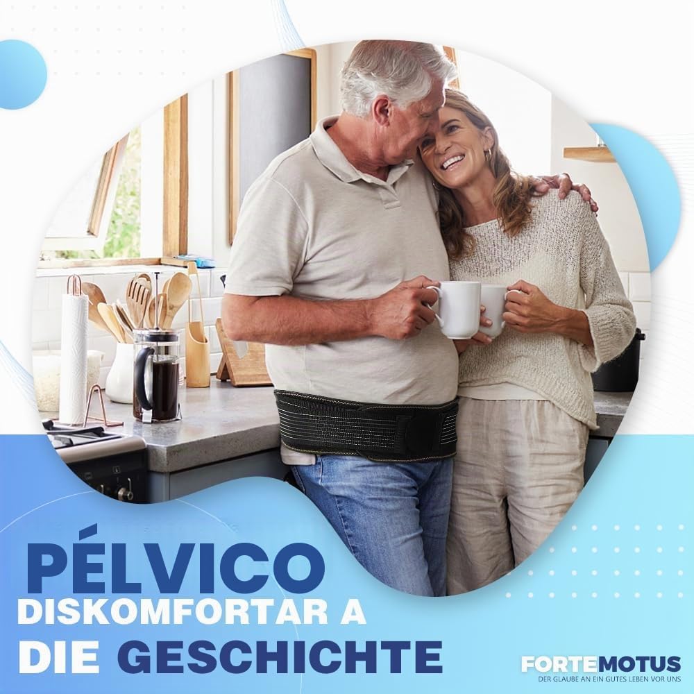 FORTEMOTUS Cinturón Sacroilíaco, Cinturón Ciática para Mujeres y Hombres, Banda de Soporte Cadera Si Cinturón Articulación para Aliviar Ciática, Dolor Pélvico, Artrosis Fémur, Dolor Espalda, M