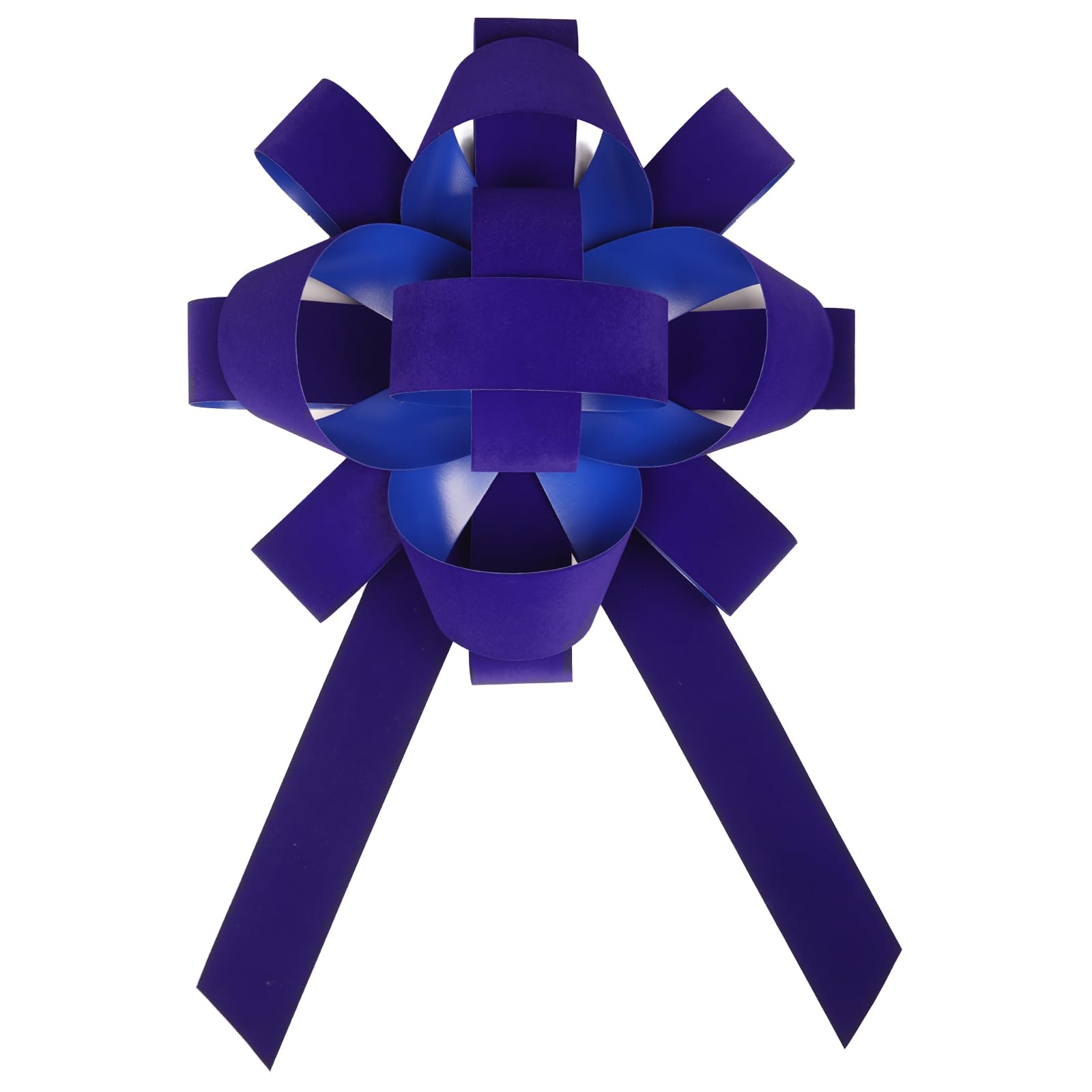 Nœud géant de voiture en velours bleu de 76,2 cm avec base magnétique anti-rayures, résistant aux intempéries et imperméable (lot de 1)