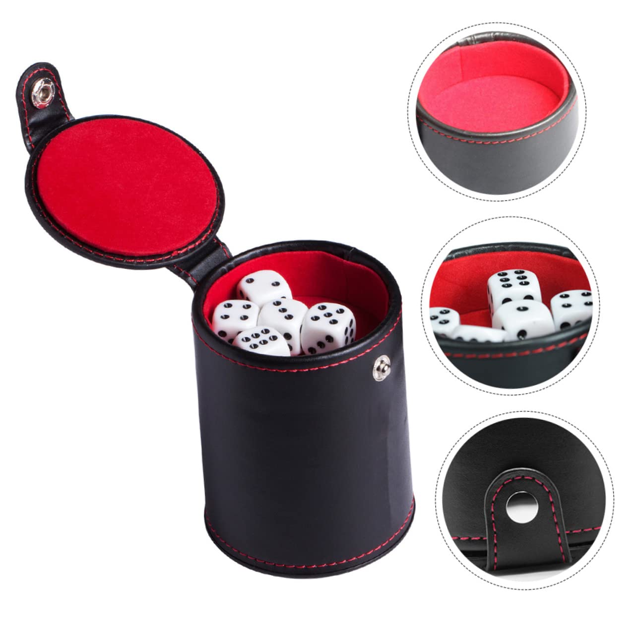 ibasenice 3sätze Professioneller Leder Würfelbecher Mit Deckel Pu-Leder Würfelbecher Becher Würfel Für Spieleabende Bars Und Ktv-Unterhaltung Geräuscharm Und Einfach Zu Reinigen
