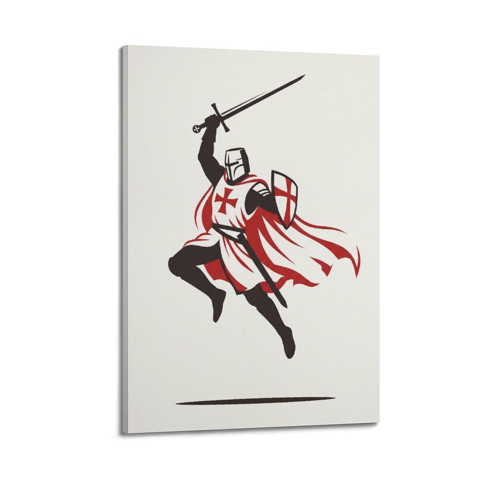 Olyhtr Boys Frame-Style Minimal Color Templar Knight Poster Sacred Sword Paladin Modern Decorative Canvas Prints - Ideal Wall Art For Family, Man Cave, Game Room, & Girls Bedroom 20X30inch(50X75cm)