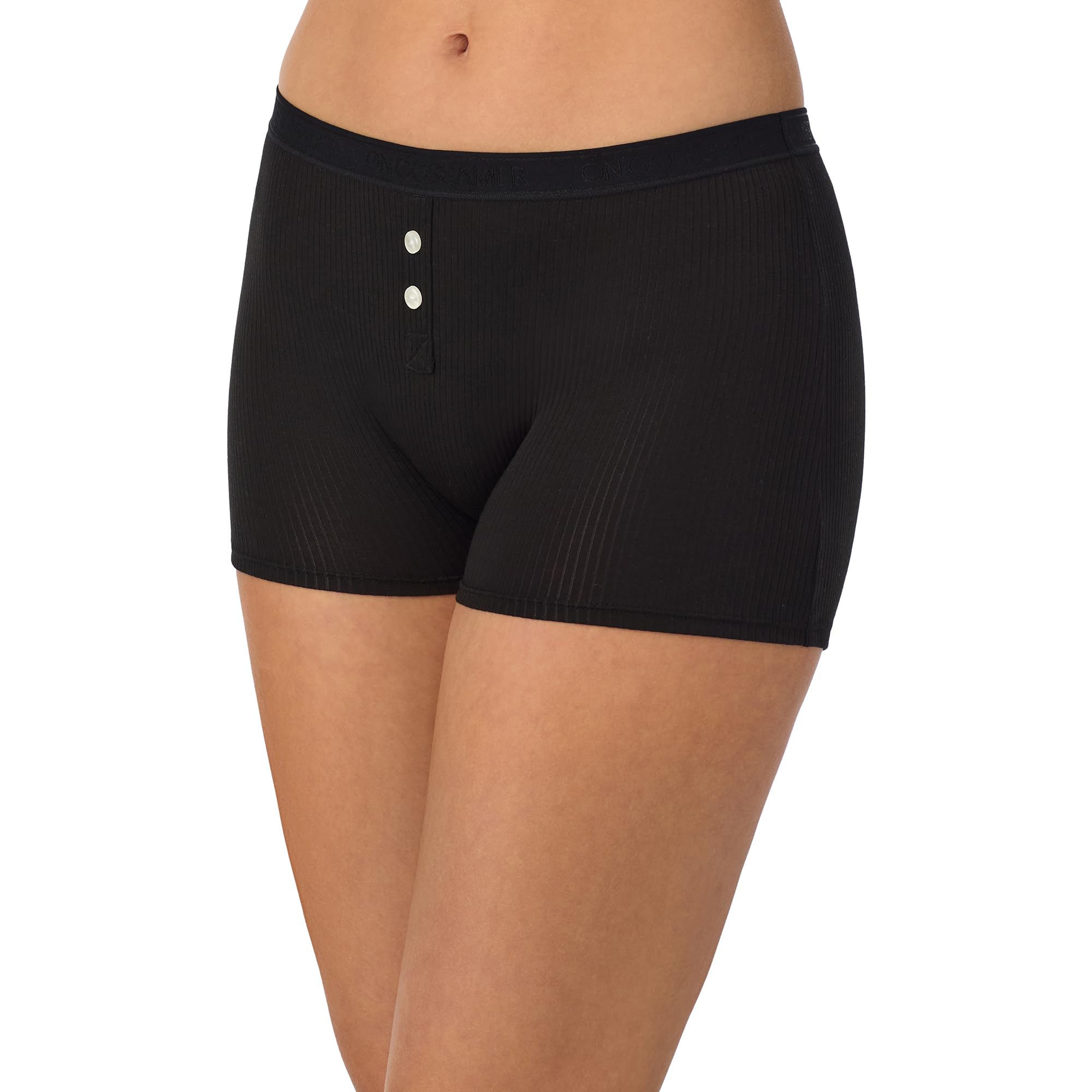 OnGossamer Women's Cabana Cotton Rib Knit Boxer Brief Underwear